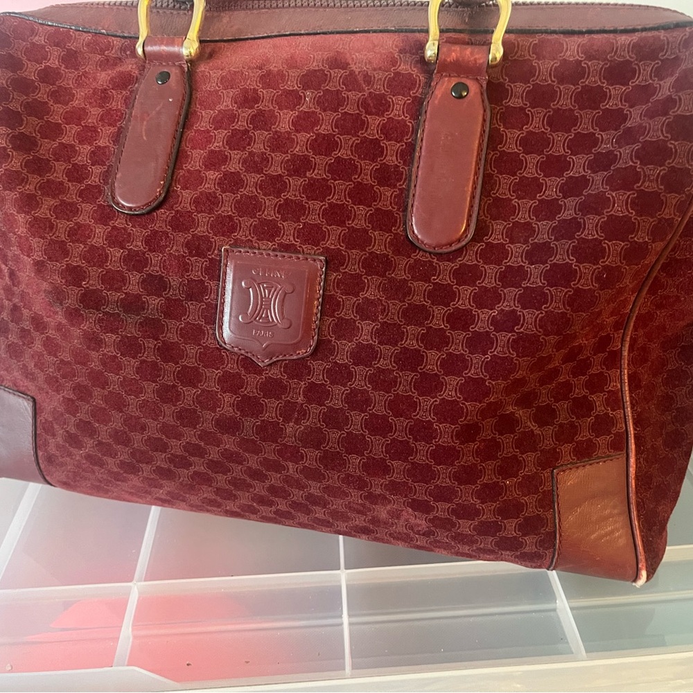 Celine Suede Boston Bag Large - Picture 10 of 15